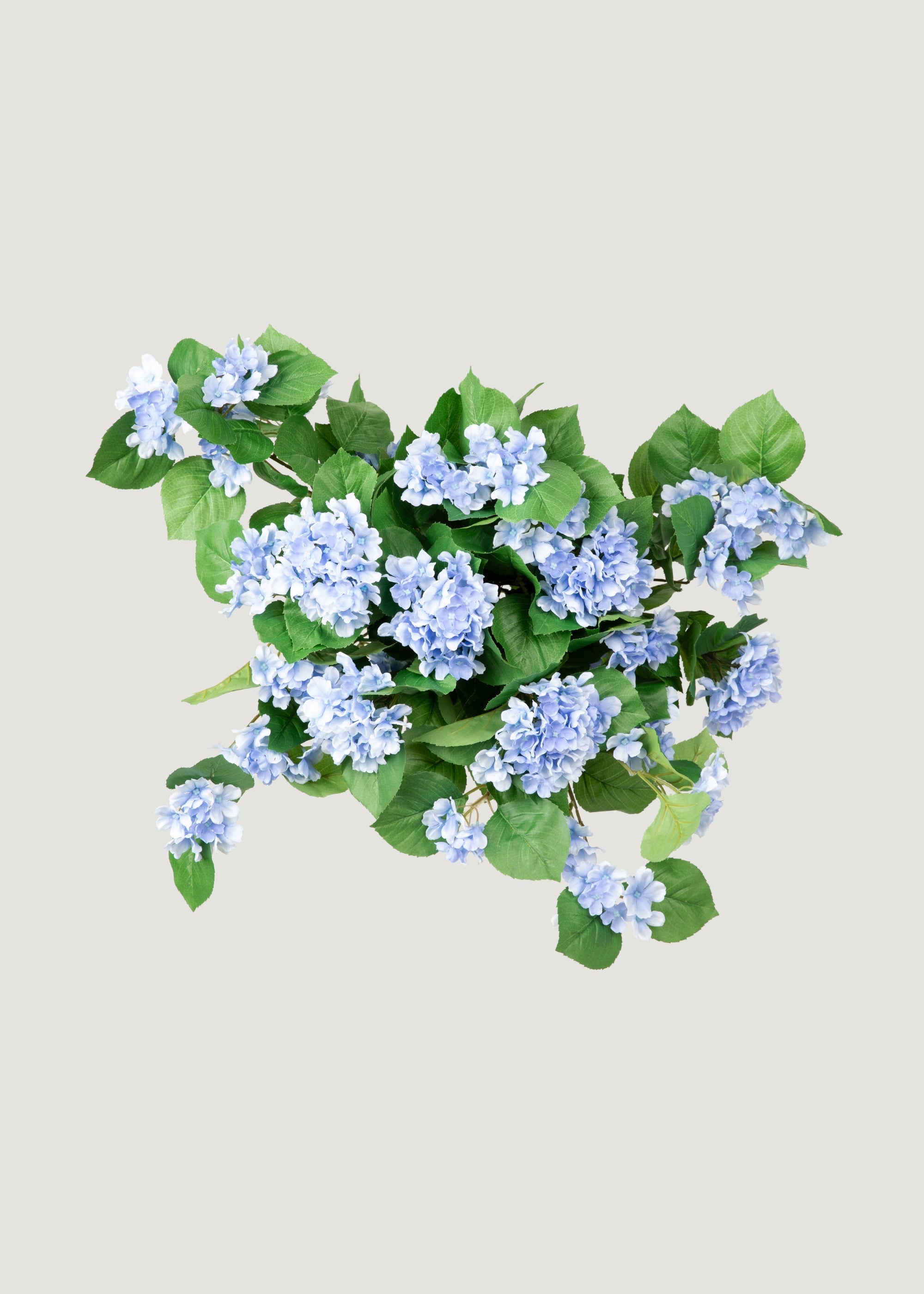UV Treated Fake Outdoor Blue Hydrangea Hanging Bush - 27"
