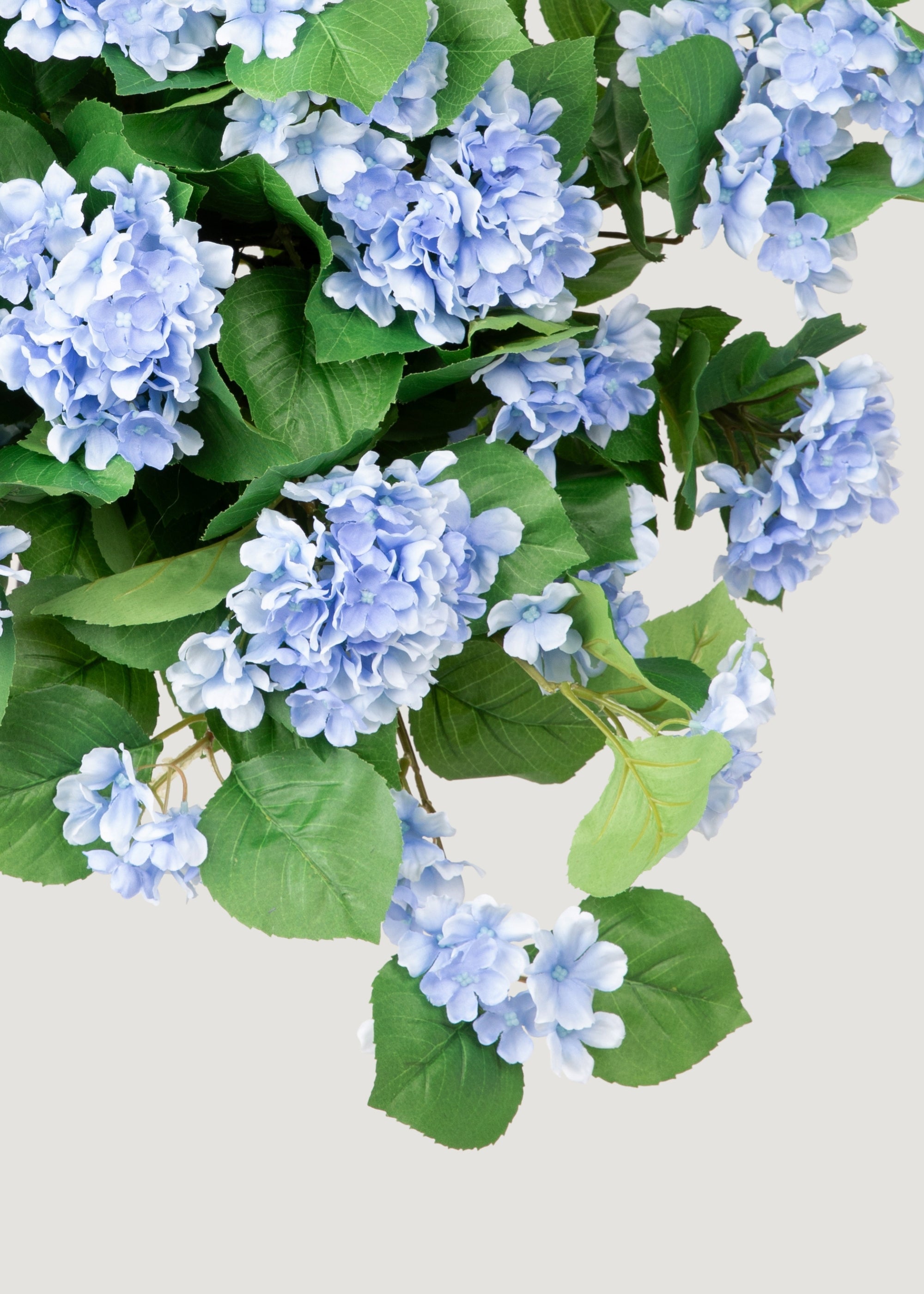UV Treated Fake Outdoor Blue Hydrangea Hanging Bush - 27"