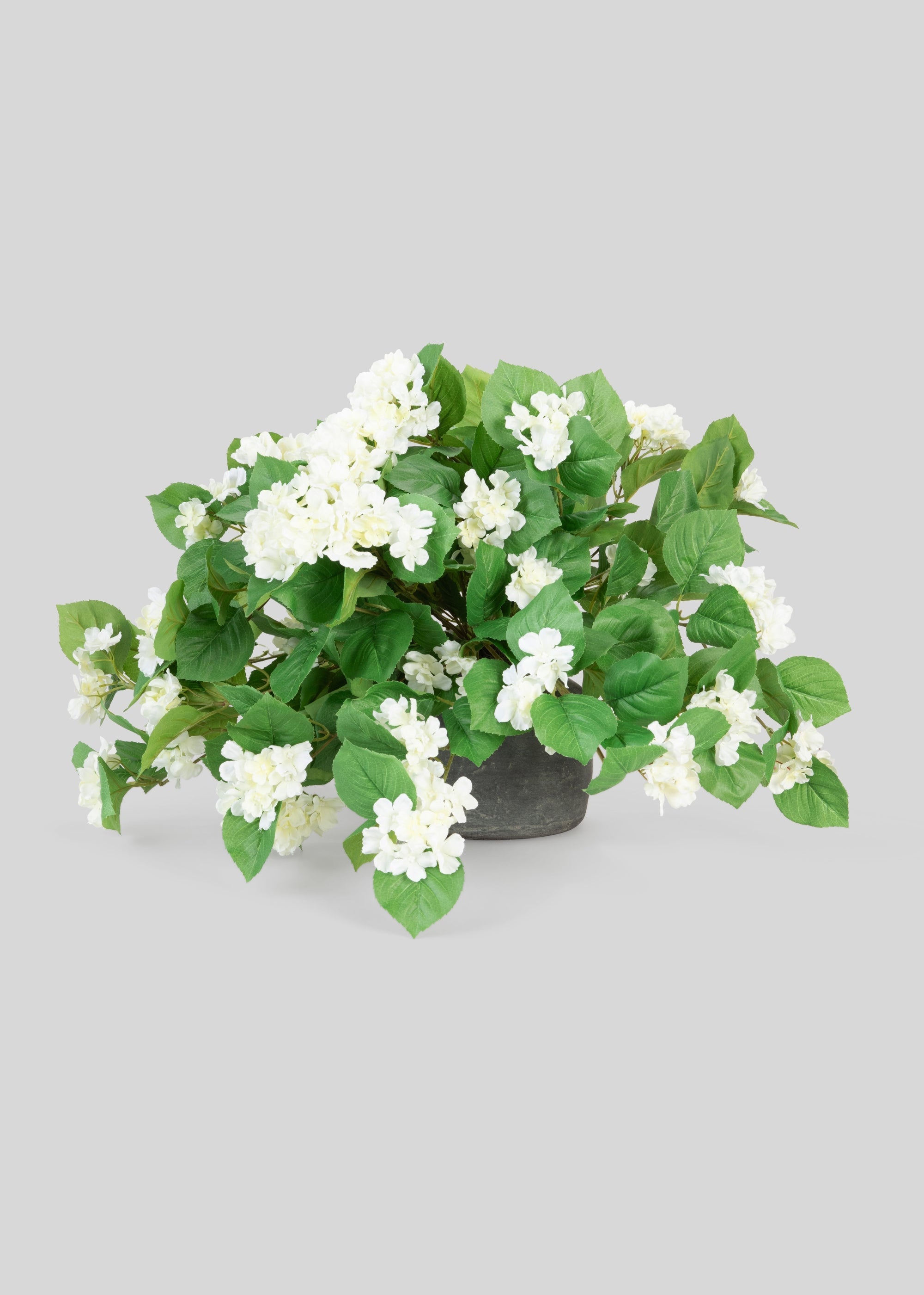 Outdoor Artificial Plant UV Treated Hanging Hydrangea Bush - 27"