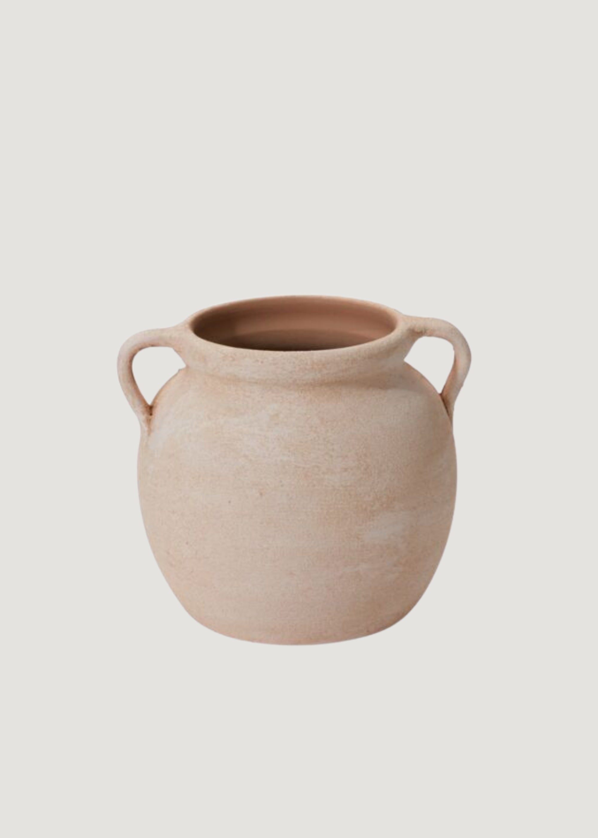 Terracotta Ceramic Handmade Vase with Handles - 7.75"
