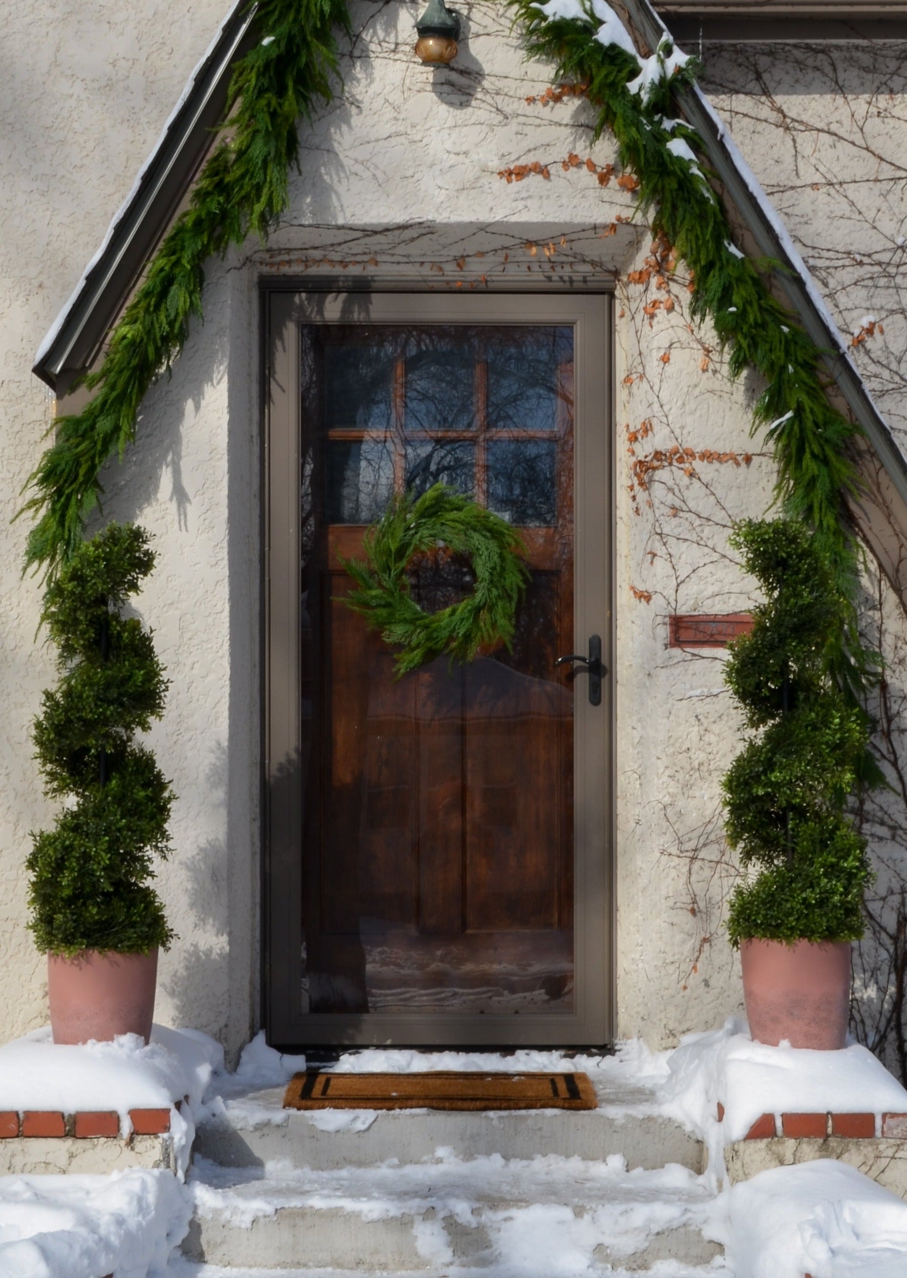 SALE - UV Treated Faux Indoor/Covered Outdoor Cedar Wreath - 24"